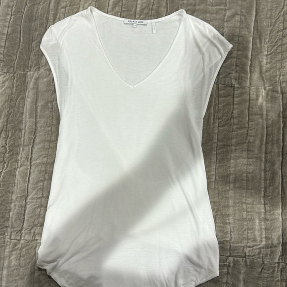 Women t shirt Helmut lang white size small 100 modal great condition - Picture 1 of 9